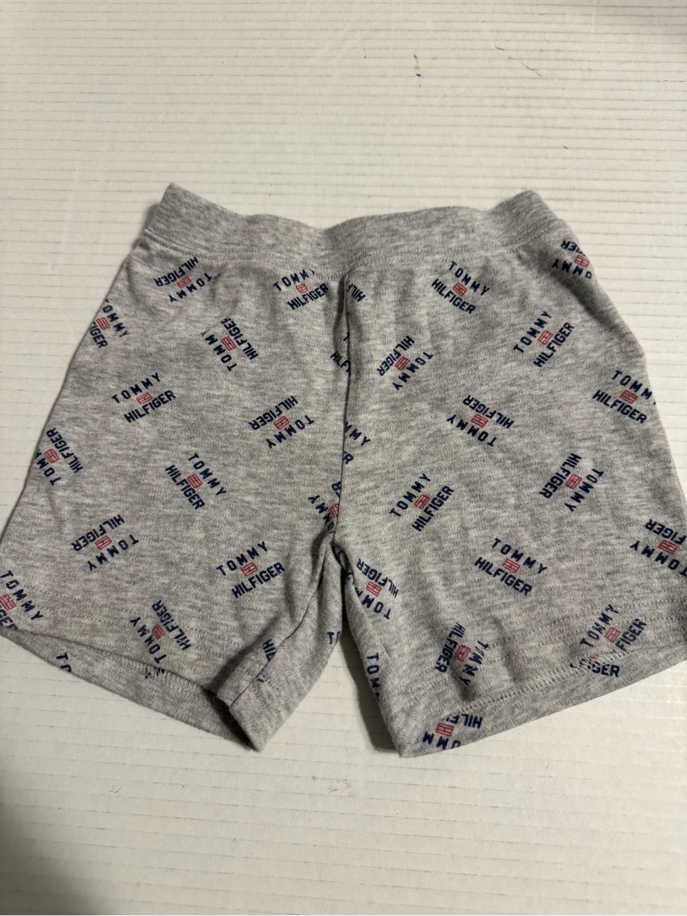Tommy Hilfiger Heather Gray Logo-Print Athletic Shorts